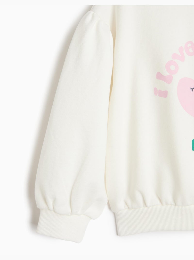 Sudadera de forro polar estampado, mo fashion Blanco - Kiabi