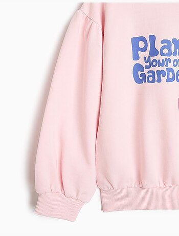 Sudadera de forro polar estampado, mo fashion