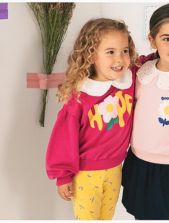 Sudadera de forro polar estampado, mo fashion