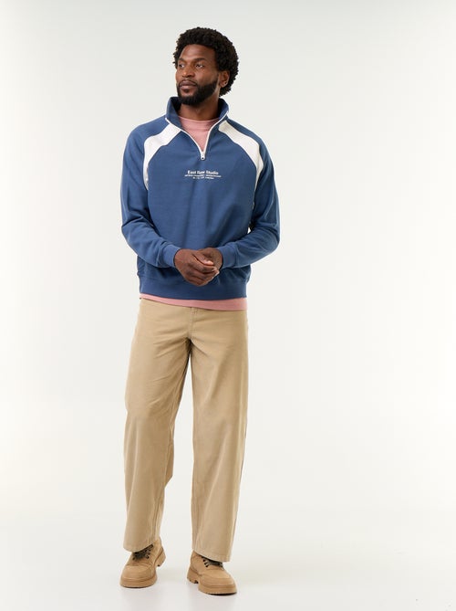 Sudadera de French Terry con cuello camionero - Kiabi