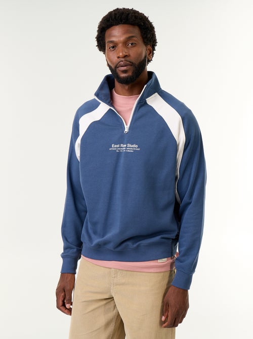 Sudadera de French Terry con cuello camionero - Kiabi
