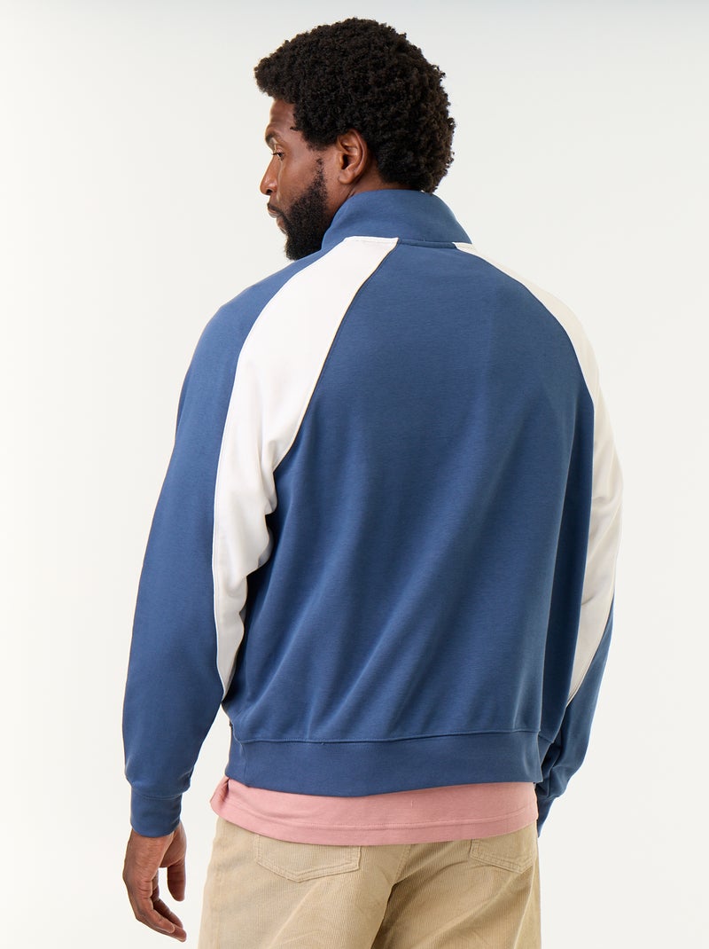 Sudadera de French Terry con cuello camionero Azul - Kiabi