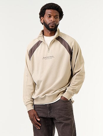 Sudadera de French Terry con cuello camionero