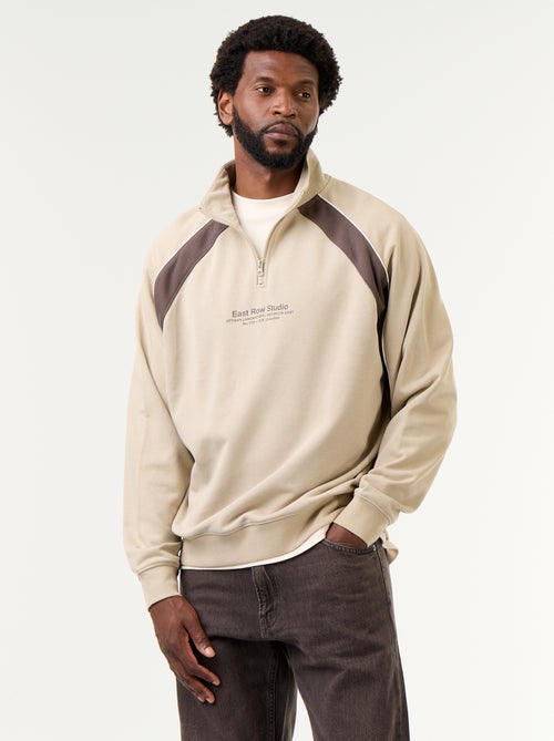Sudadera de French Terry con cuello camionero - Kiabi
