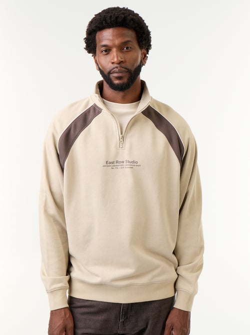 Sudadera de French Terry con cuello camionero - Kiabi