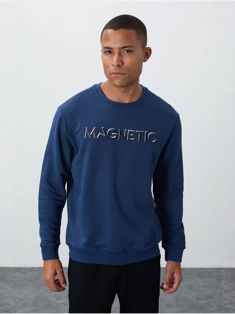 Sudadera de hombre con estampado y cuello redondo tommy Azul - Kiabi