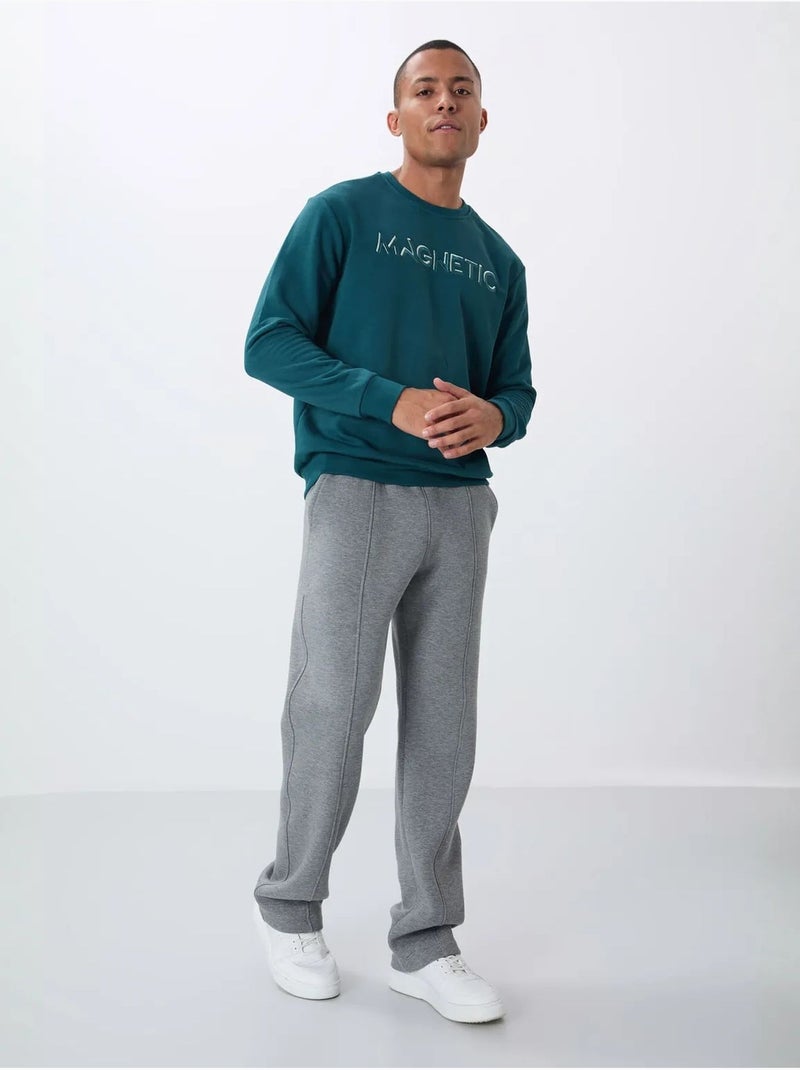 Sudadera de hombre con estampado y cuello redondo tommy Azul petróleo - Kiabi