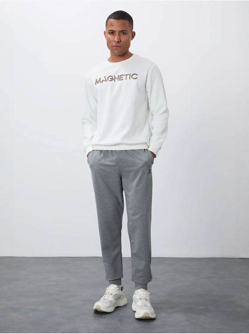 Sudadera de hombre con estampado y cuello redondo tommy Blanco - Kiabi