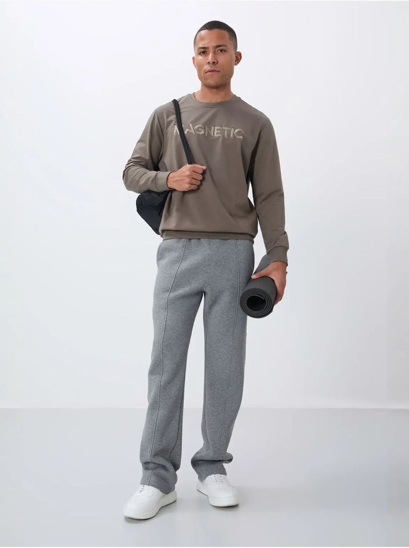 Sudadera de hombre con estampado y cuello redondo tommy Taupe - Kiabi