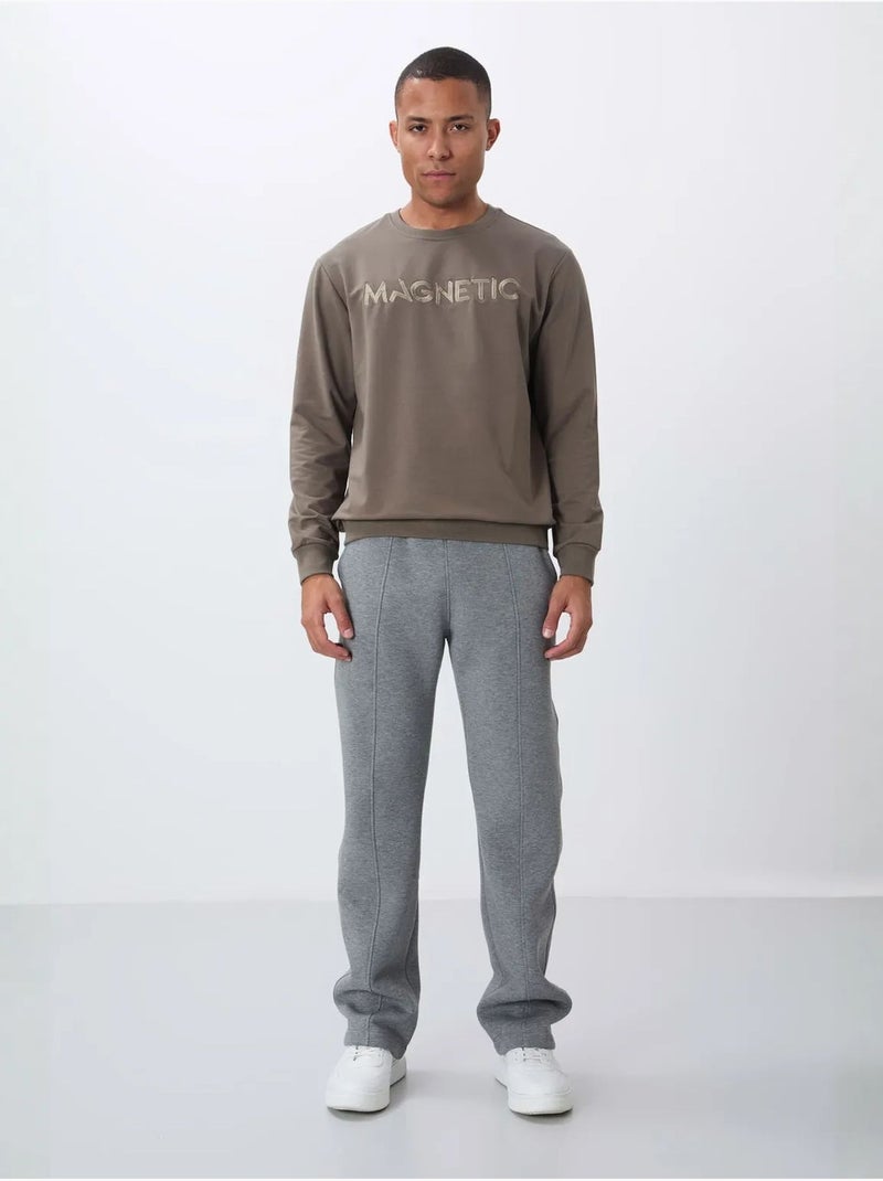 Sudadera de hombre con estampado y cuello redondo tommy Taupe - Kiabi