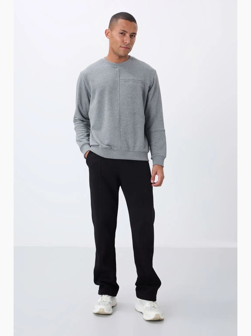 Sudadera de hombre lisa con cuello redondo tommy Gris - Kiabi