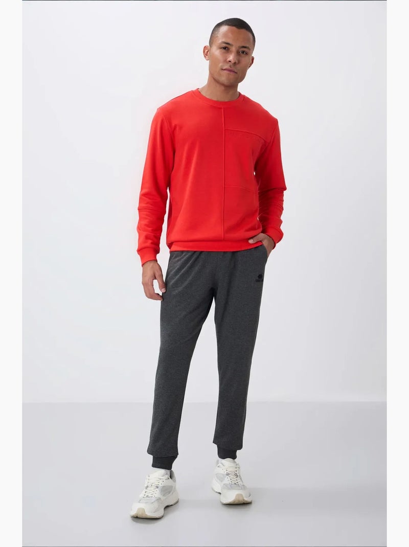 Sudadera de hombre lisa con cuello redondo tommy Rojo - Kiabi