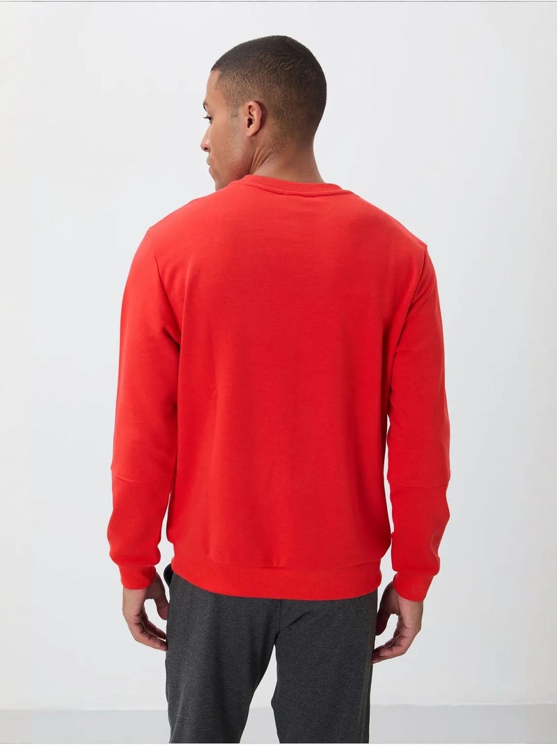 Sudadera de hombre lisa con cuello redondo tommy Rojo - Kiabi
