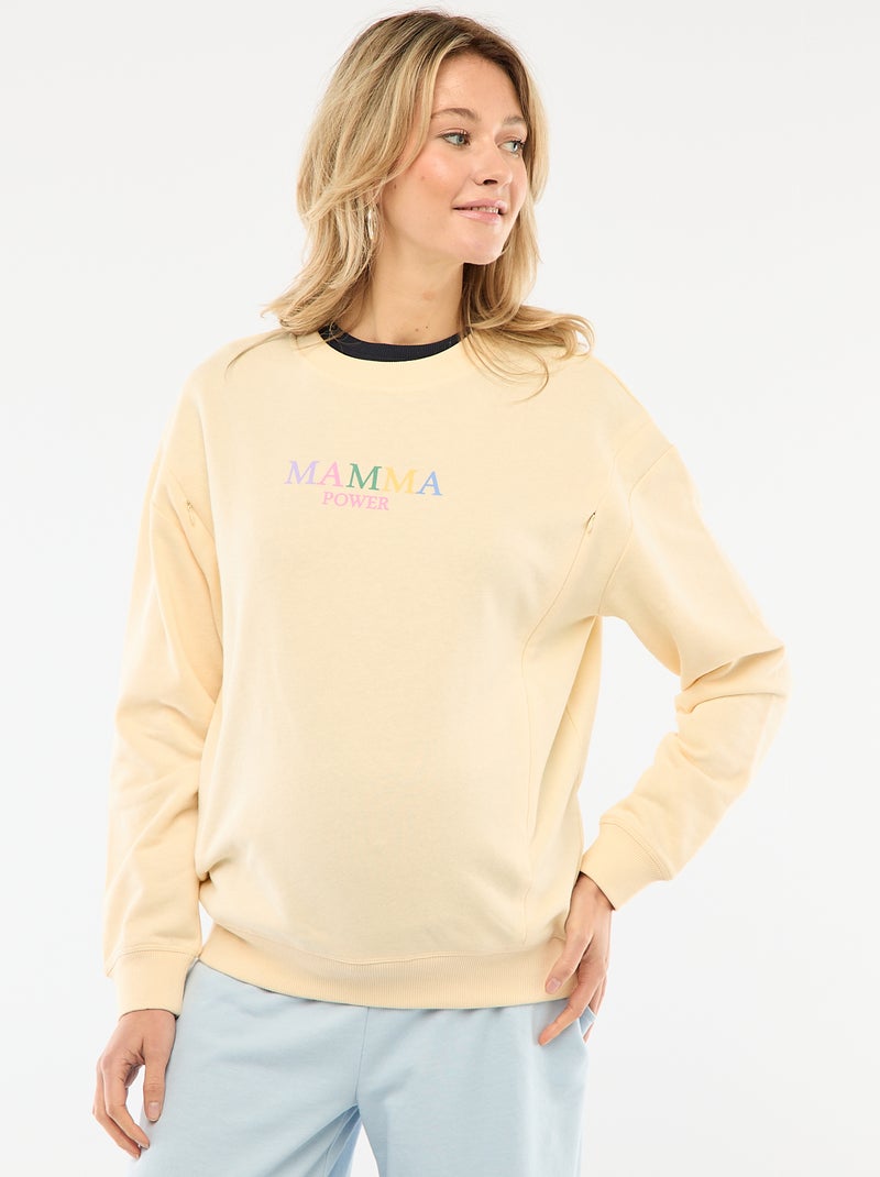 Sudadera de lactancia Amarillo - Kiabi