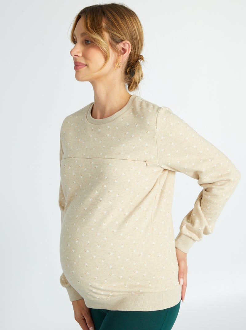 Sudadera de lactancia BEIGE - Kiabi