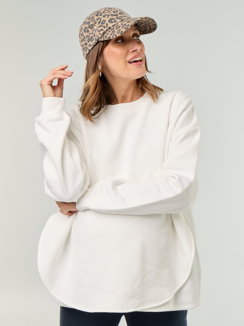 Sudadera de lactancia con abertura cruzada Blanco - Kiabi