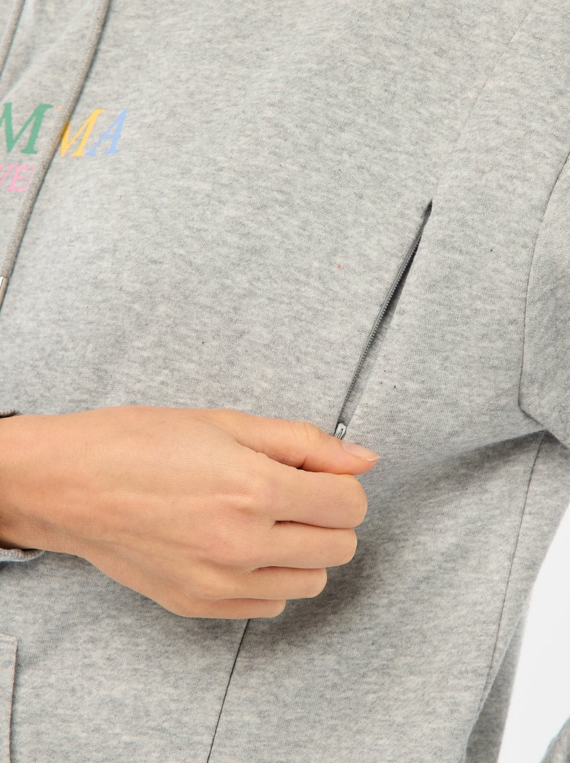 Sudadera de lactancia con capucha Blanco - Kiabi