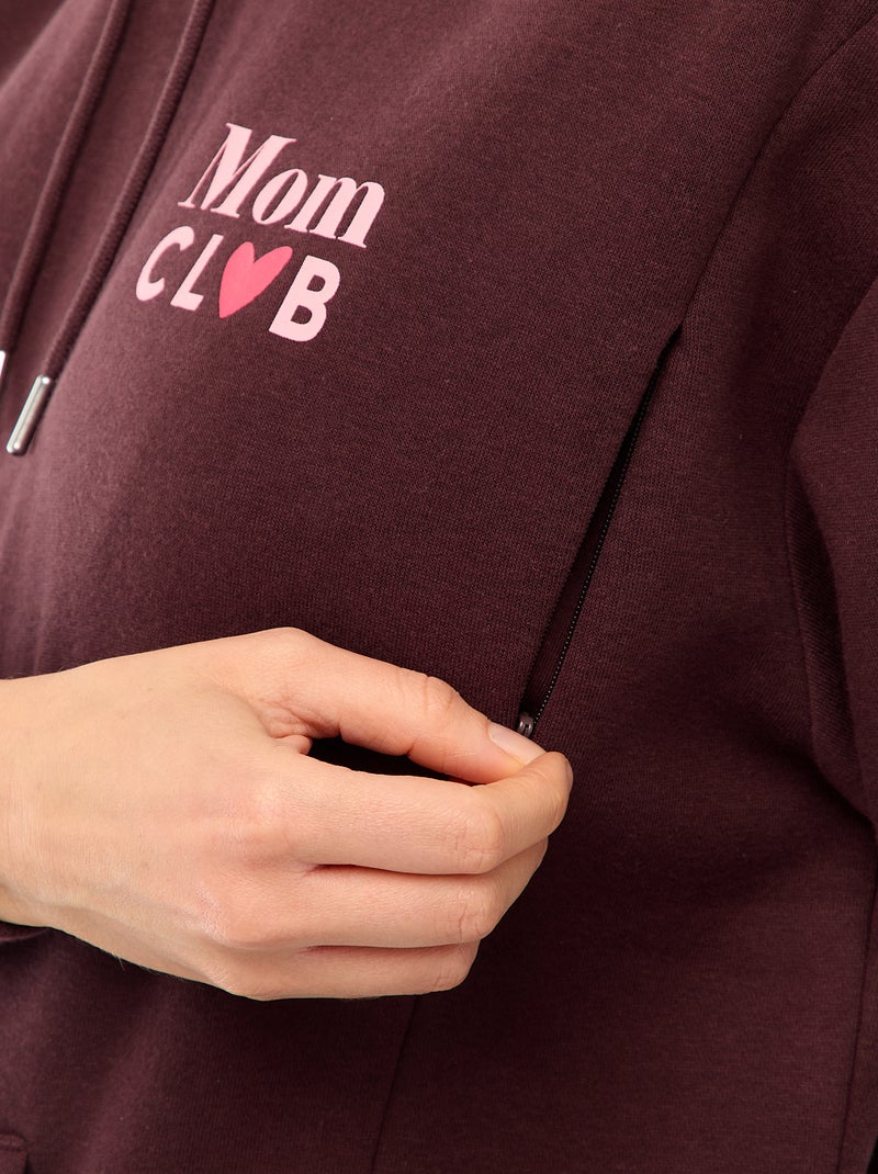 Sudadera de lactancia con capucha Purpura - Kiabi