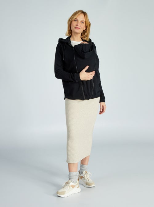 Sudadera de lactancia con cremallera y capucha - Kiabi