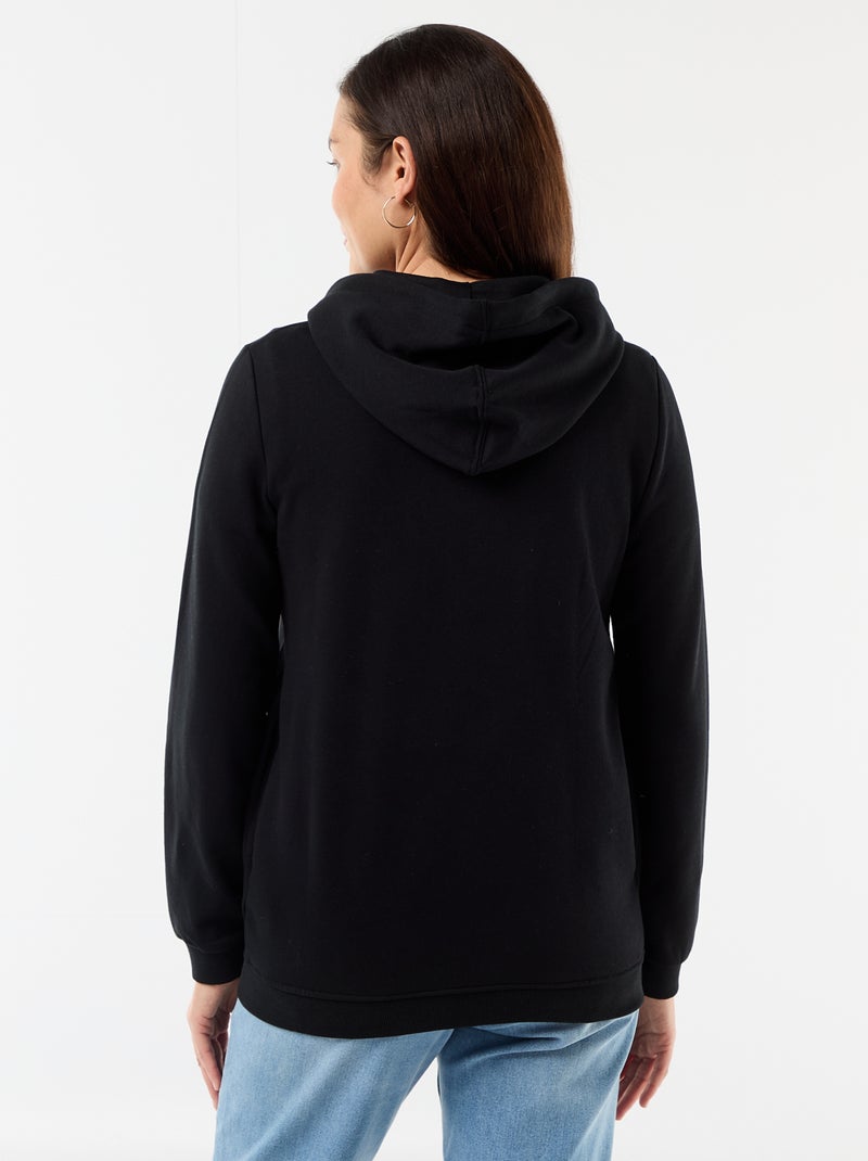 Sudadera de lactancia con cremallera y capucha Negro - Kiabi