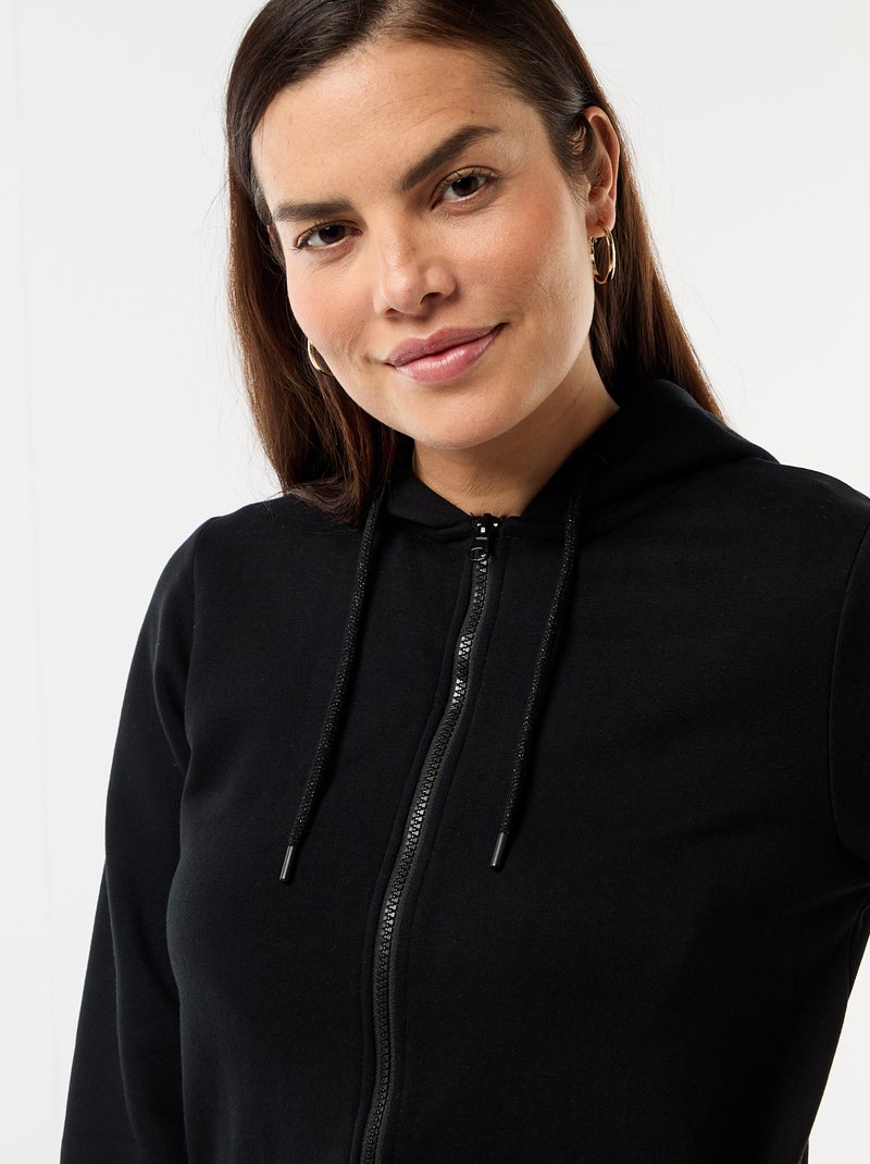Sudadera de lactancia con cremallera y capucha Negro - Kiabi