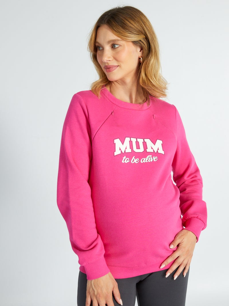 Sudadera de lactancia con cuello redondo ROSA - Kiabi