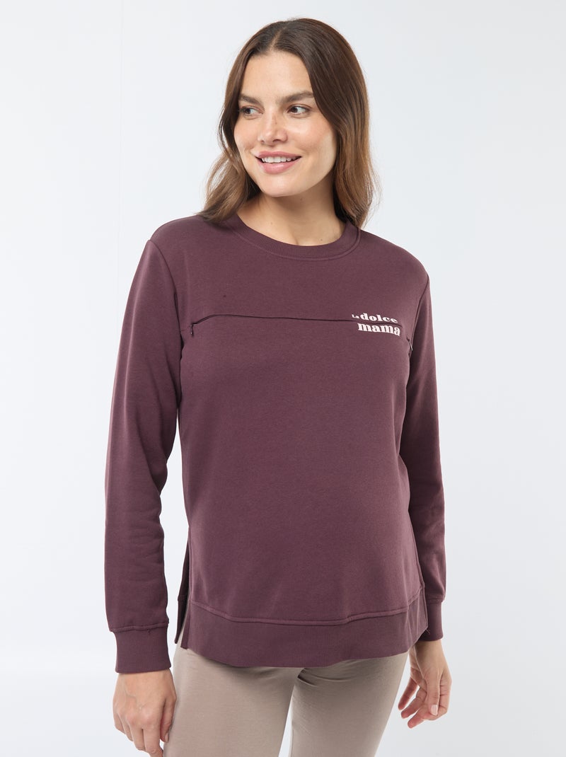 Sudadera de lactancia con mensaje Marron - Kiabi