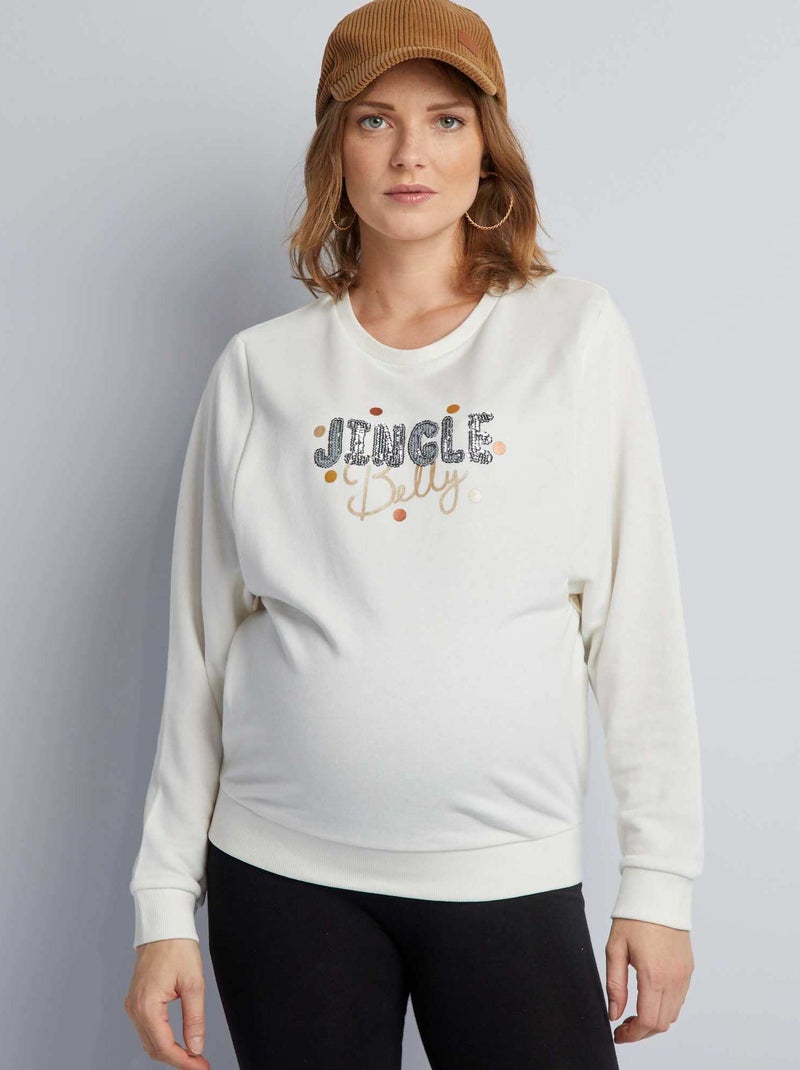 Sudadera de lactancia de estilo navideño BEIGE - Kiabi