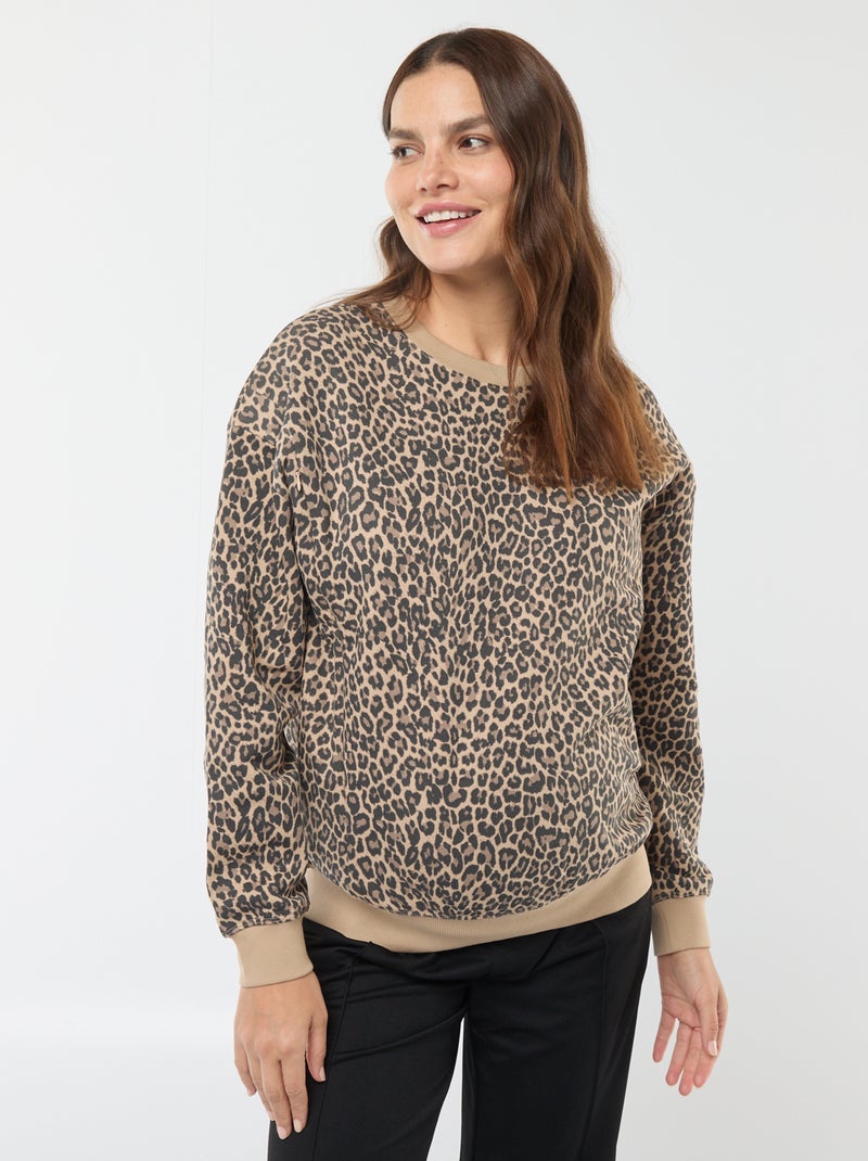 Sudadera de lactancia de felpa Beige - Kiabi