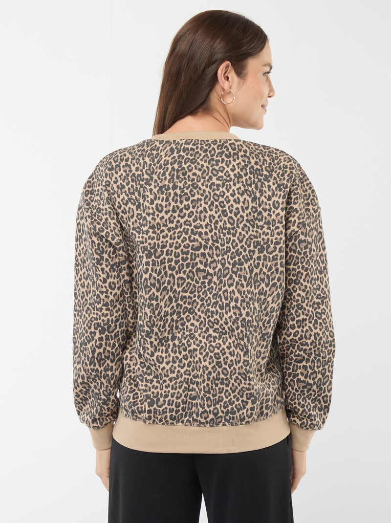 Sudadera de lactancia de felpa Beige - Kiabi