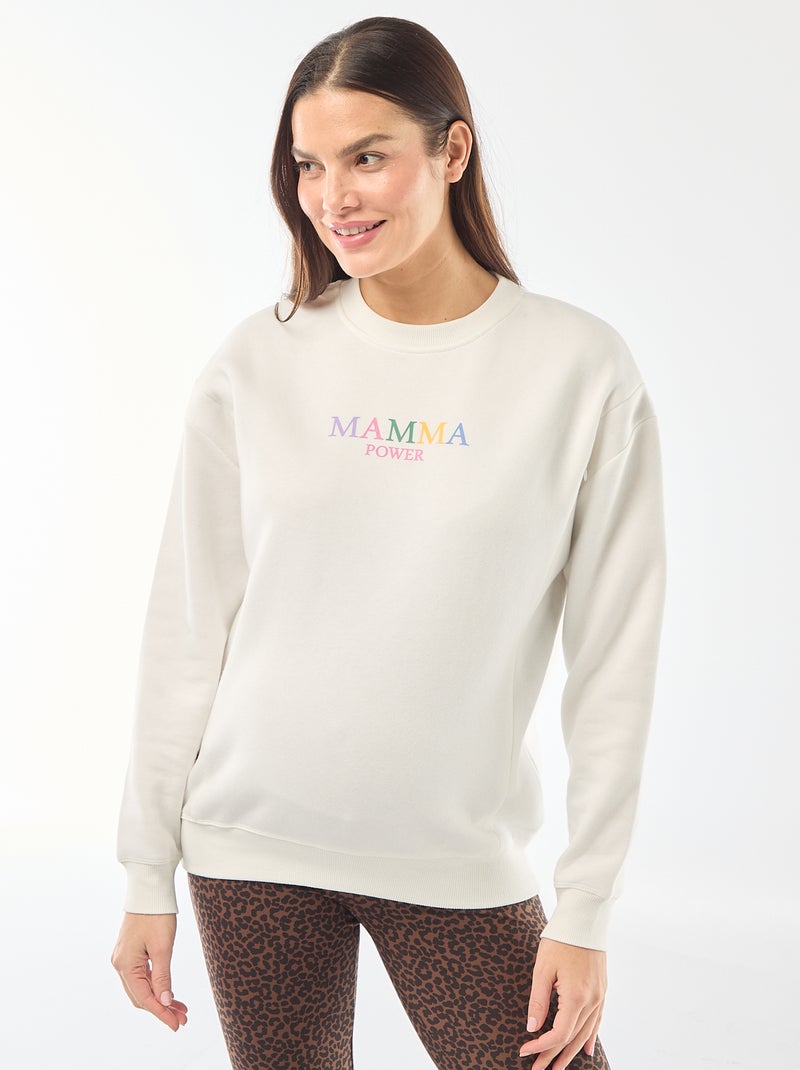 Sudadera de lactancia de felpa Blanco - Kiabi