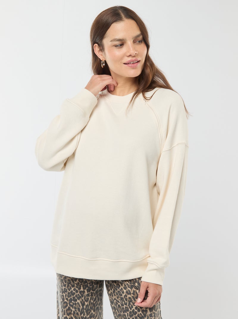 Sudadera de lactancia de felpa Blanco - Kiabi