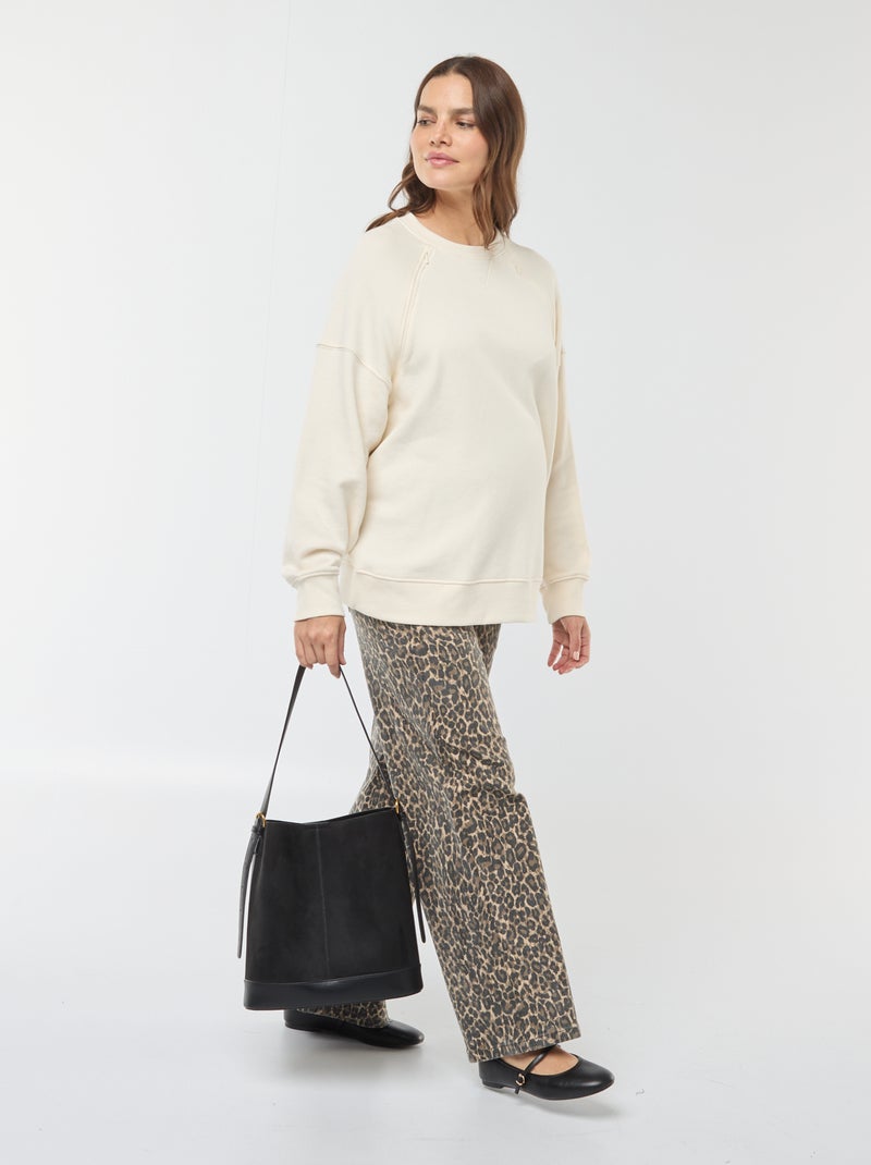 Sudadera de lactancia de felpa Blanco - Kiabi