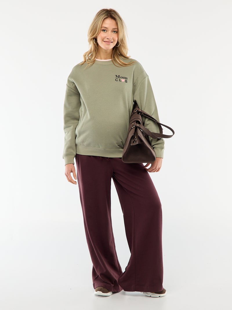 Sudadera de lactancia de felpa Kaki - Kiabi
