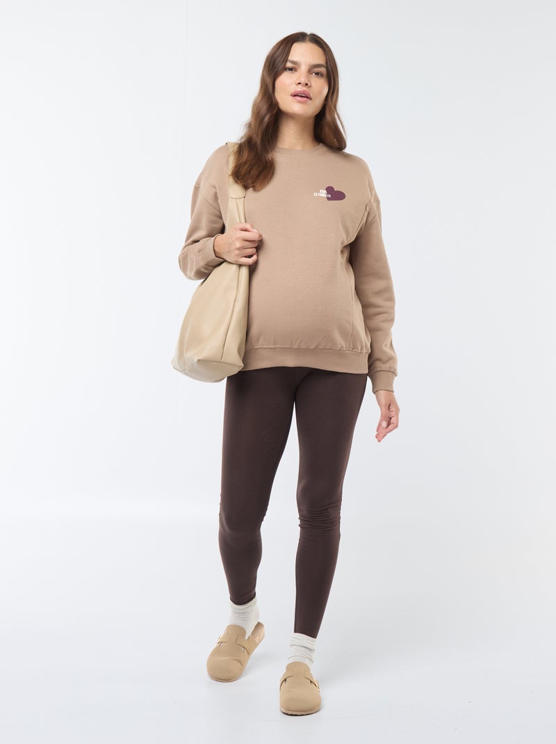 Sudadera de lactancia de felpa Marron - Kiabi