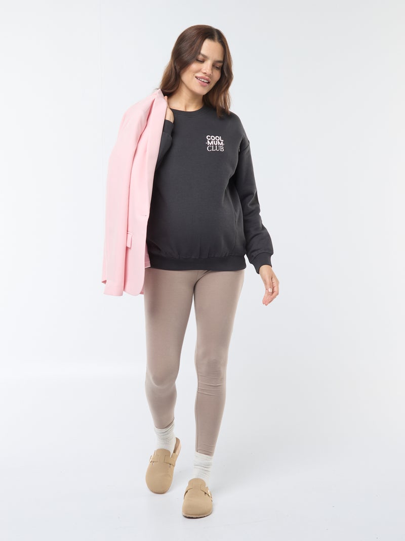 Sudadera de lactancia de felpa Negro - Kiabi