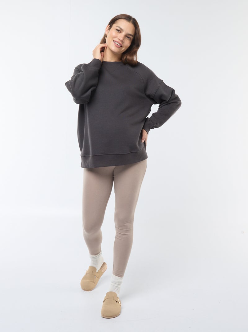 Sudadera de lactancia de felpa Negro - Kiabi