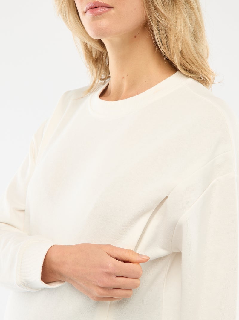 Sudadera de lactancia en felpa Blanco - Kiabi