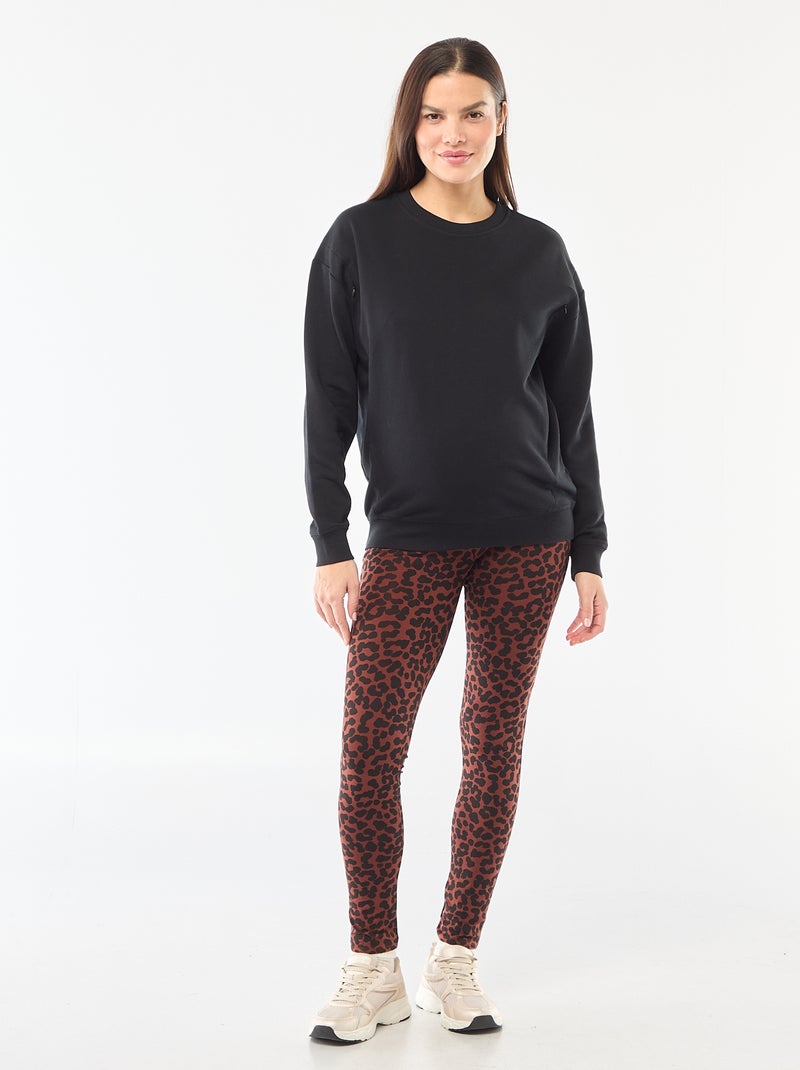 Sudadera de lactancia en felpa Negro - Kiabi