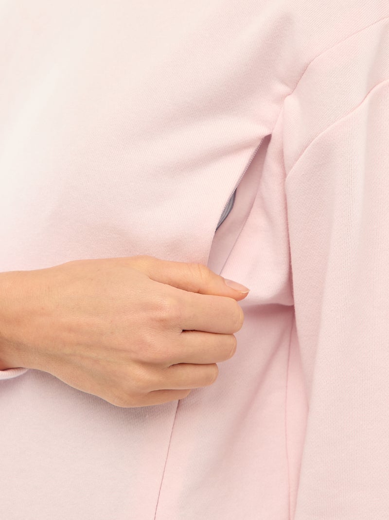 Sudadera de lactancia en felpa Rosa - Kiabi