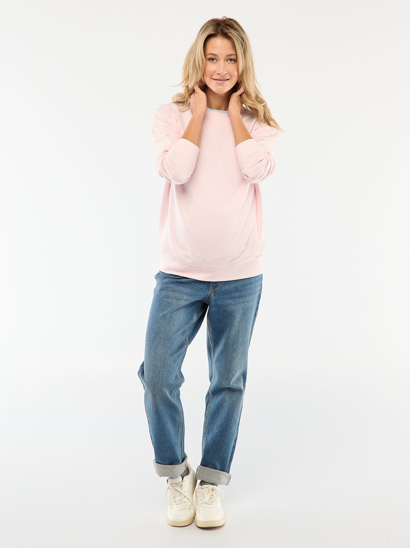 Sudadera de lactancia en felpa Rosa - Kiabi