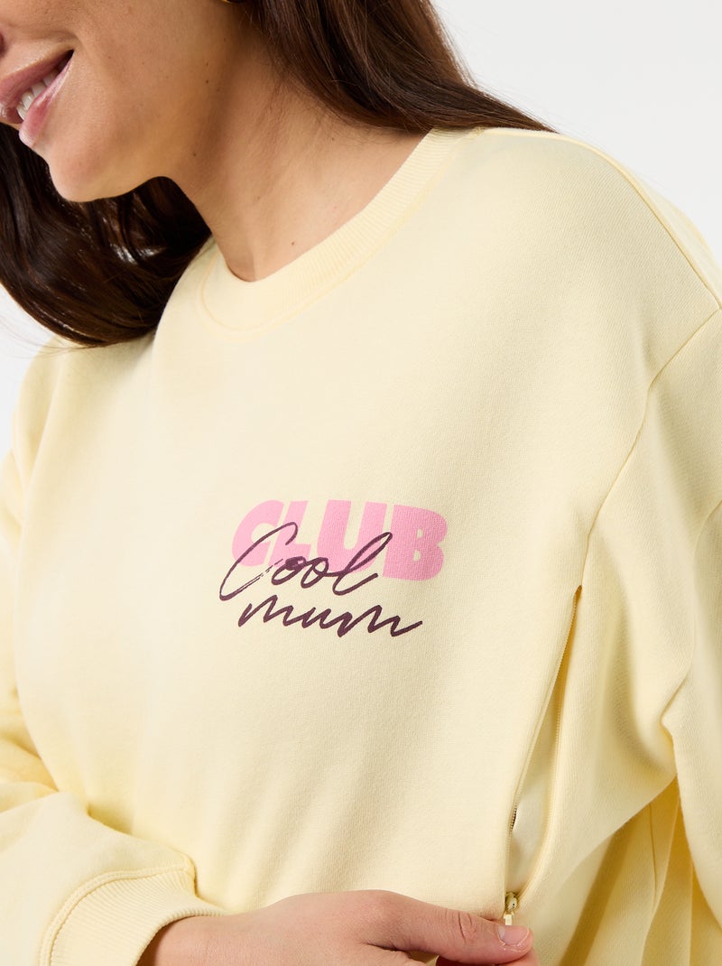 Sudadera de lactancia estampada Amarillo - Kiabi