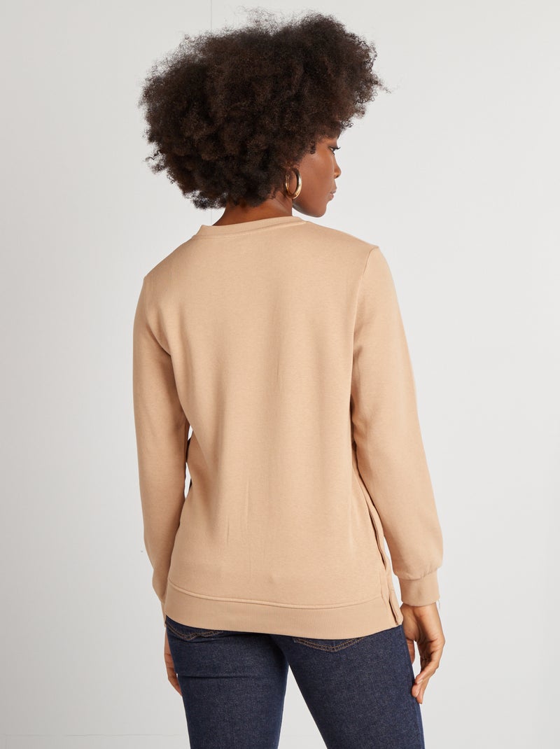 Sudadera de lactancia estampada BEIGE - Kiabi