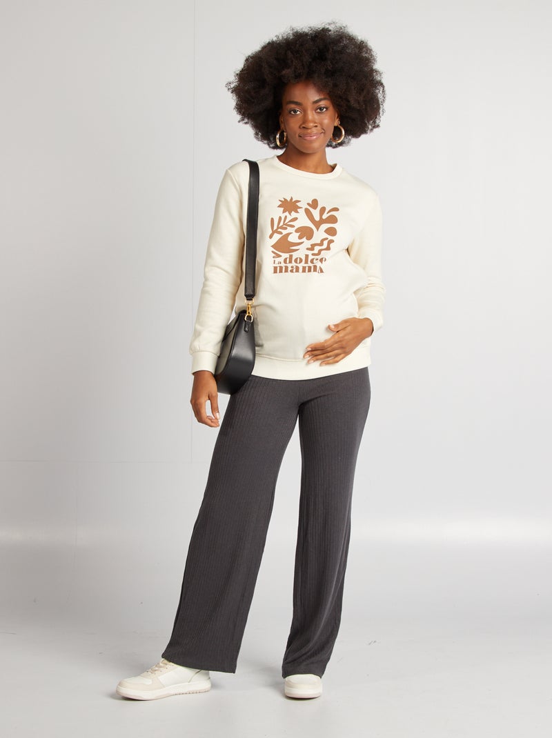 Sudadera de lactancia estampada BEIGE - Kiabi