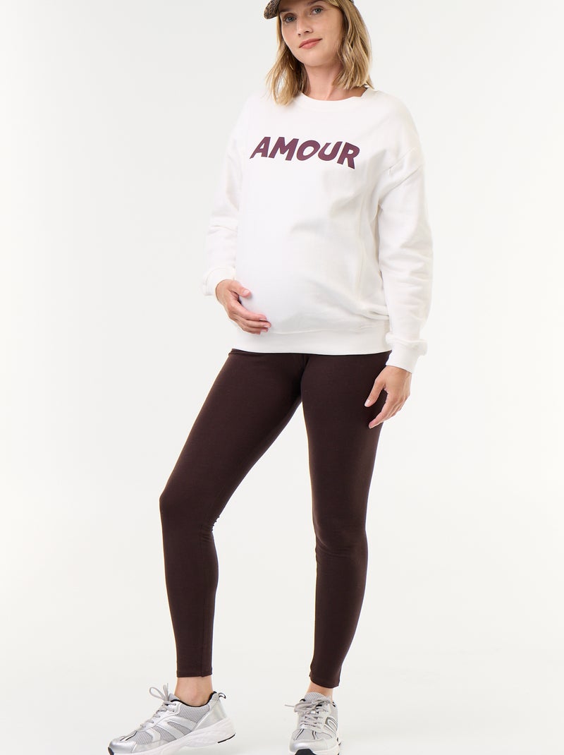 Sudadera de lactancia estampada Blanco - Kiabi