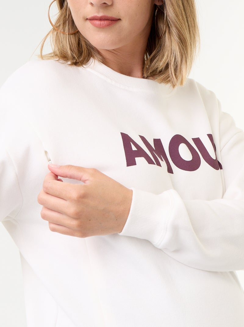 Sudadera de lactancia estampada Blanco - Kiabi