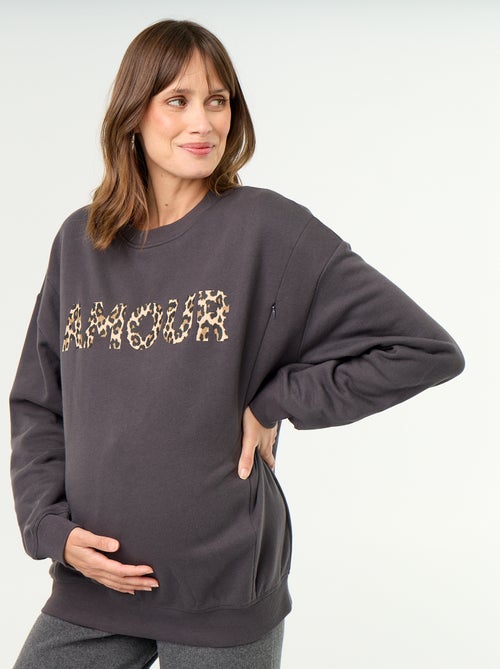 Sudadera de lactancia estampada - Kiabi Sudadera de lactancia estampada - Kiabi