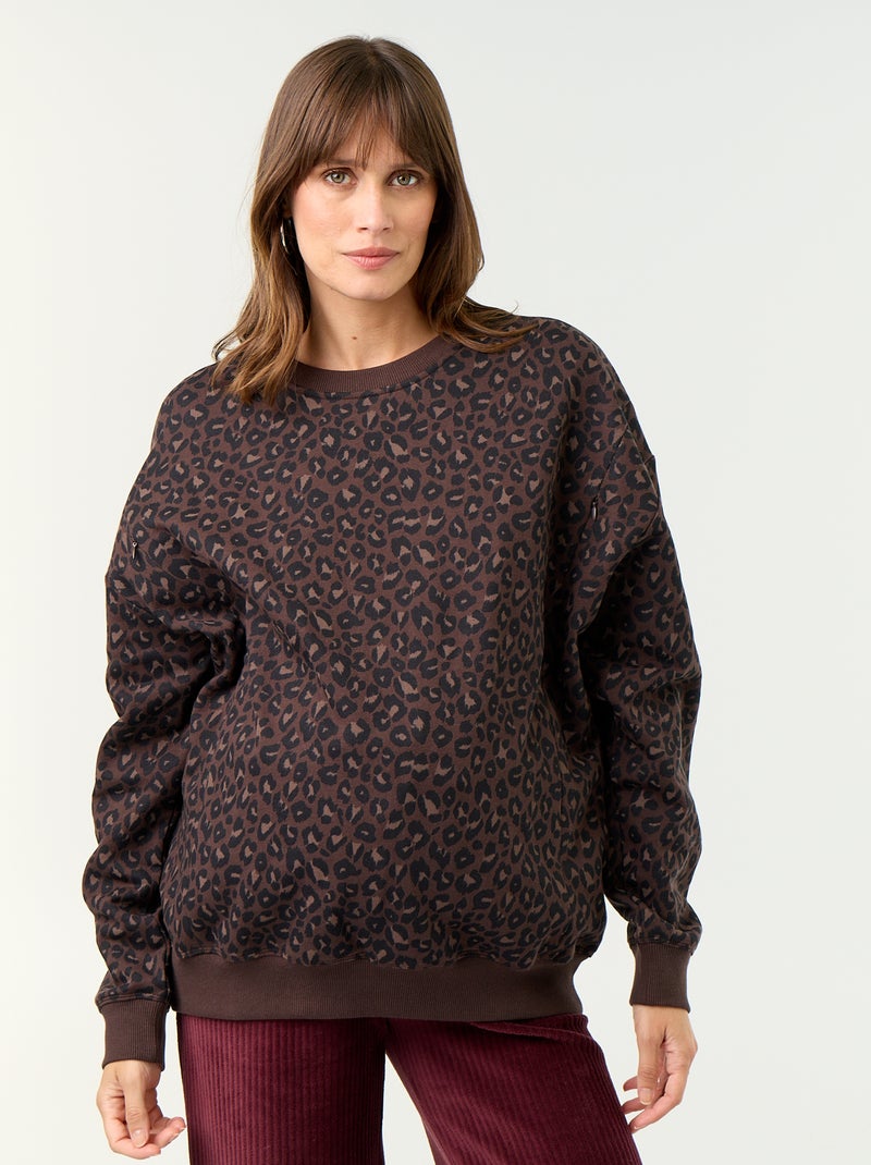 Sudadera de lactancia estampada Marron - Kiabi