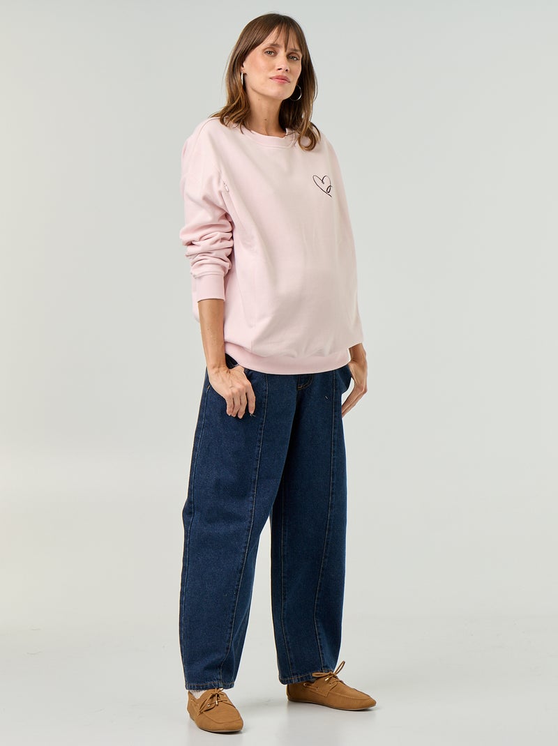 Sudadera de lactancia estampada Rosa - Kiabi