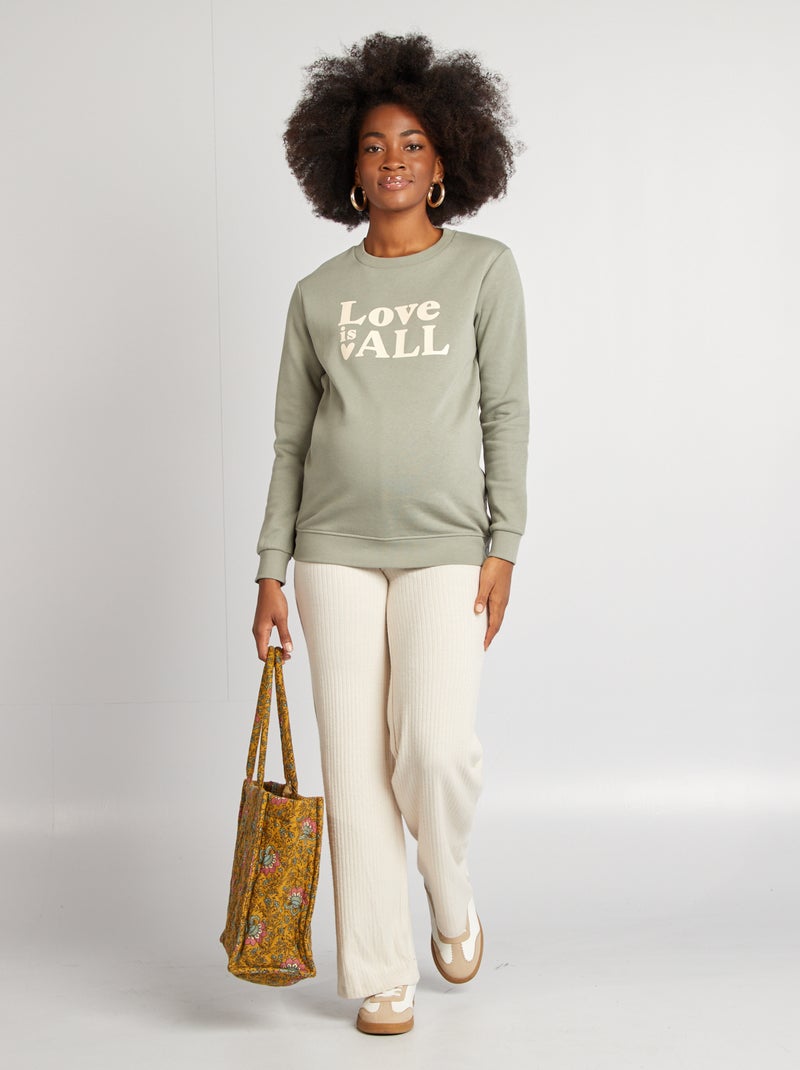 Sudadera de lactancia estampada VERDE - Kiabi